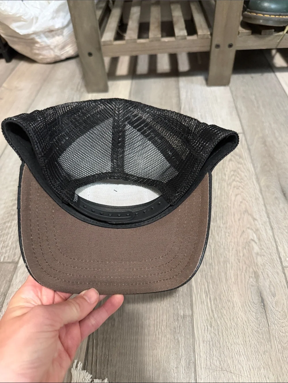 Goorin Bros Black Trucker Hat with Orange Fox Patch